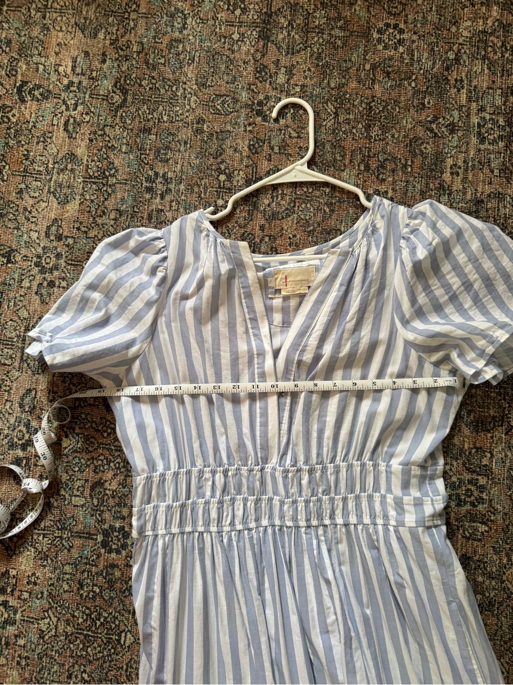 Anthropologie Blue and White Striped Midi Dress - Picture 4 of 5